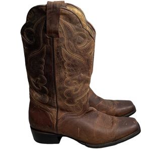 Bottes de cowboy marron femme J.B. Dillon pointure 5,5 B cuir de chèvre véritabl